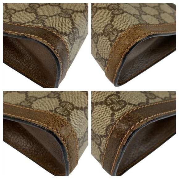 Gucci Vintage Sherry Clutch Beige Brown - Picture 3 of 9